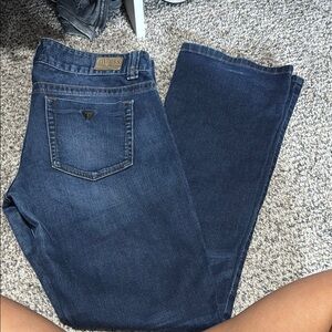 GUESS Women's Dark Blue Straight Leg Jeans daredevil boot